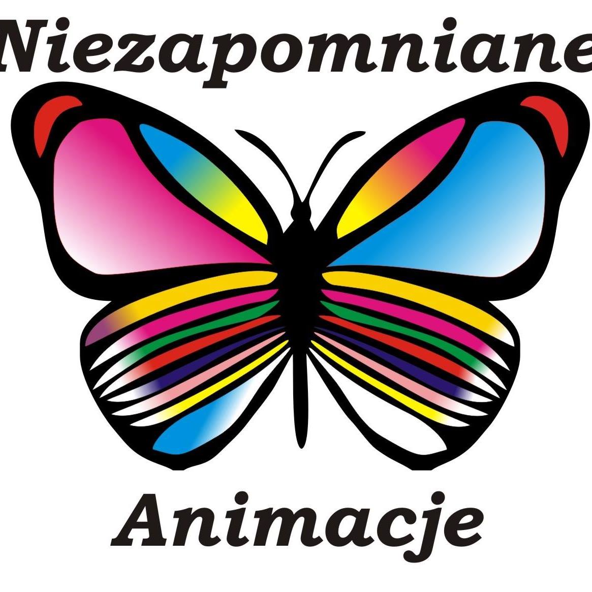 Logo Niezapomniane Animacje – kolorowy motyl